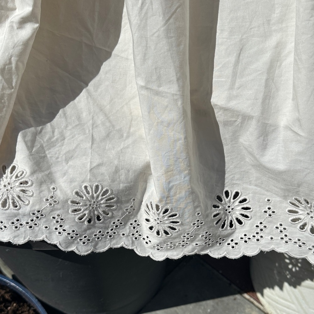 Ava & Viv Cream Eyelet-Hem Dress with Waist Tie - Picture 3 of 7